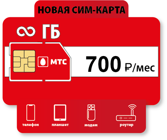 Sim-карта МТС безлимитный интернет за руб/мес купить в интернет магазине